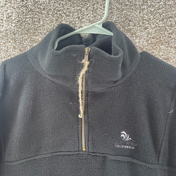 Laguna Beach California Sweatshirt Adult Medium Black Quarter Zip Fleece Preppy - Picture 2 of 11